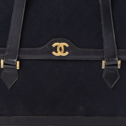 Chanel Lambskin Jersey Quilted Shoulder Bag Navy 7 of 22