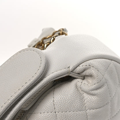 Chanel Shiny Caviar Quilted Bow Pouch Hobo White 11 of 11