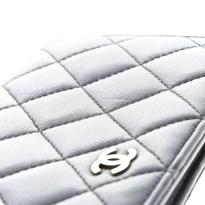 Chanel Lambskin Quilted Yen Wallet Blue 10 of 15