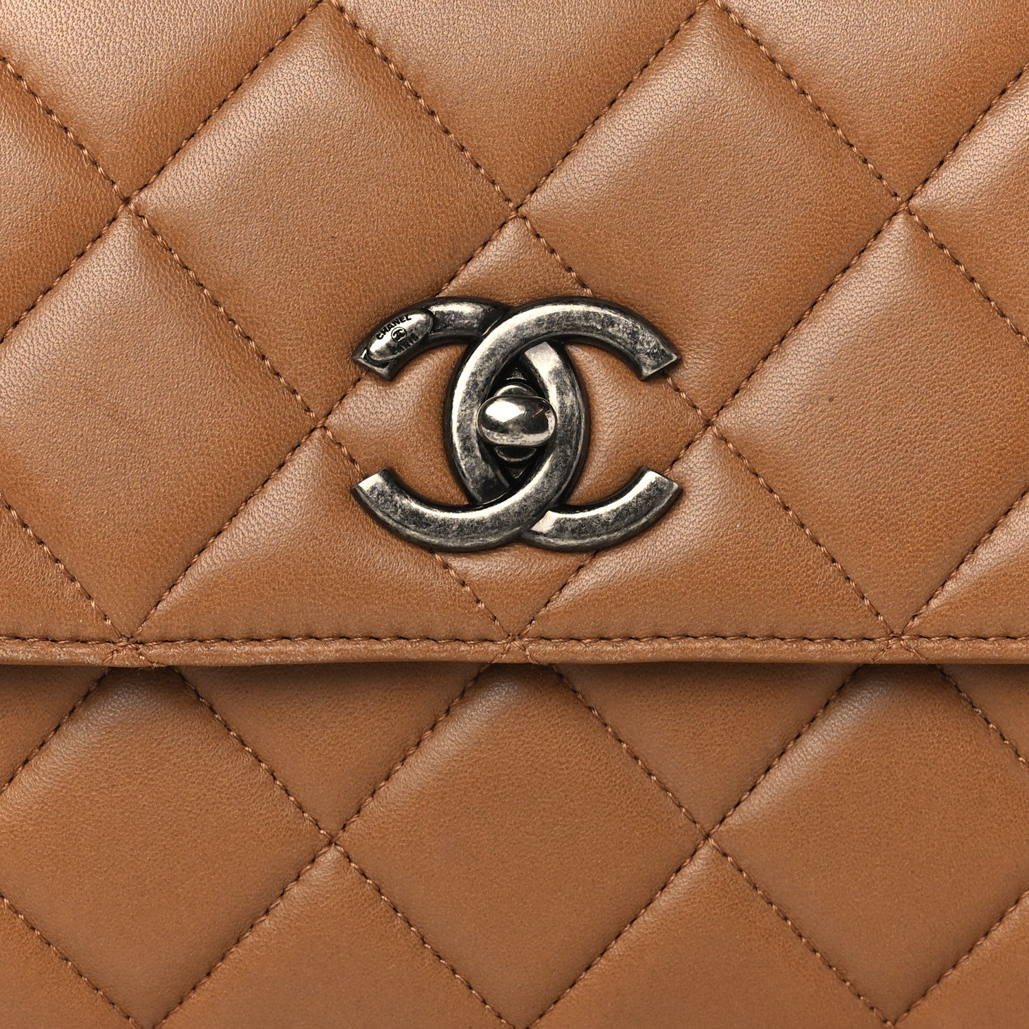 Chanel Lambskin Quilted Medium Trendy CC Flap Light Brown 8 of 10