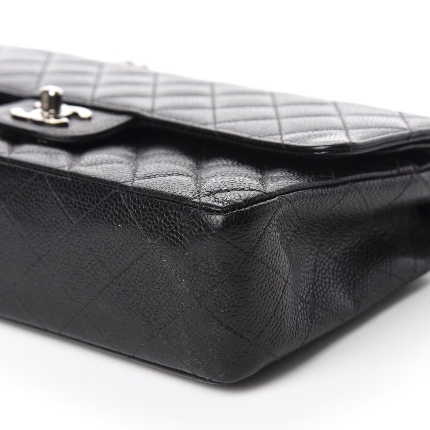 Caviar Quilted Medium Double Flap Black