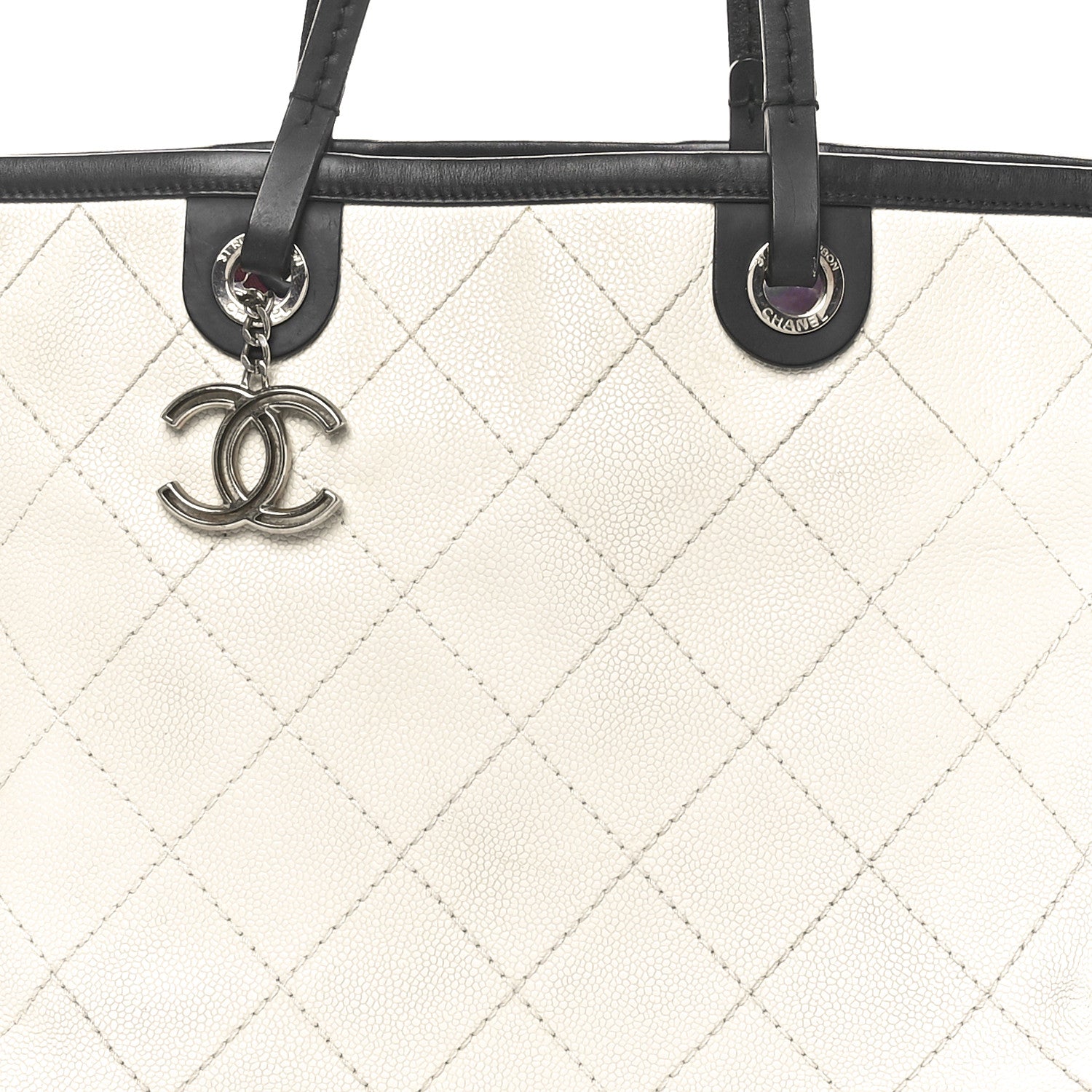 Chanel Grained Calfskin Shopping Fever Tote White 8 of 10