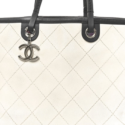 Chanel Grained Calfskin Shopping Fever Tote White 8 of 10