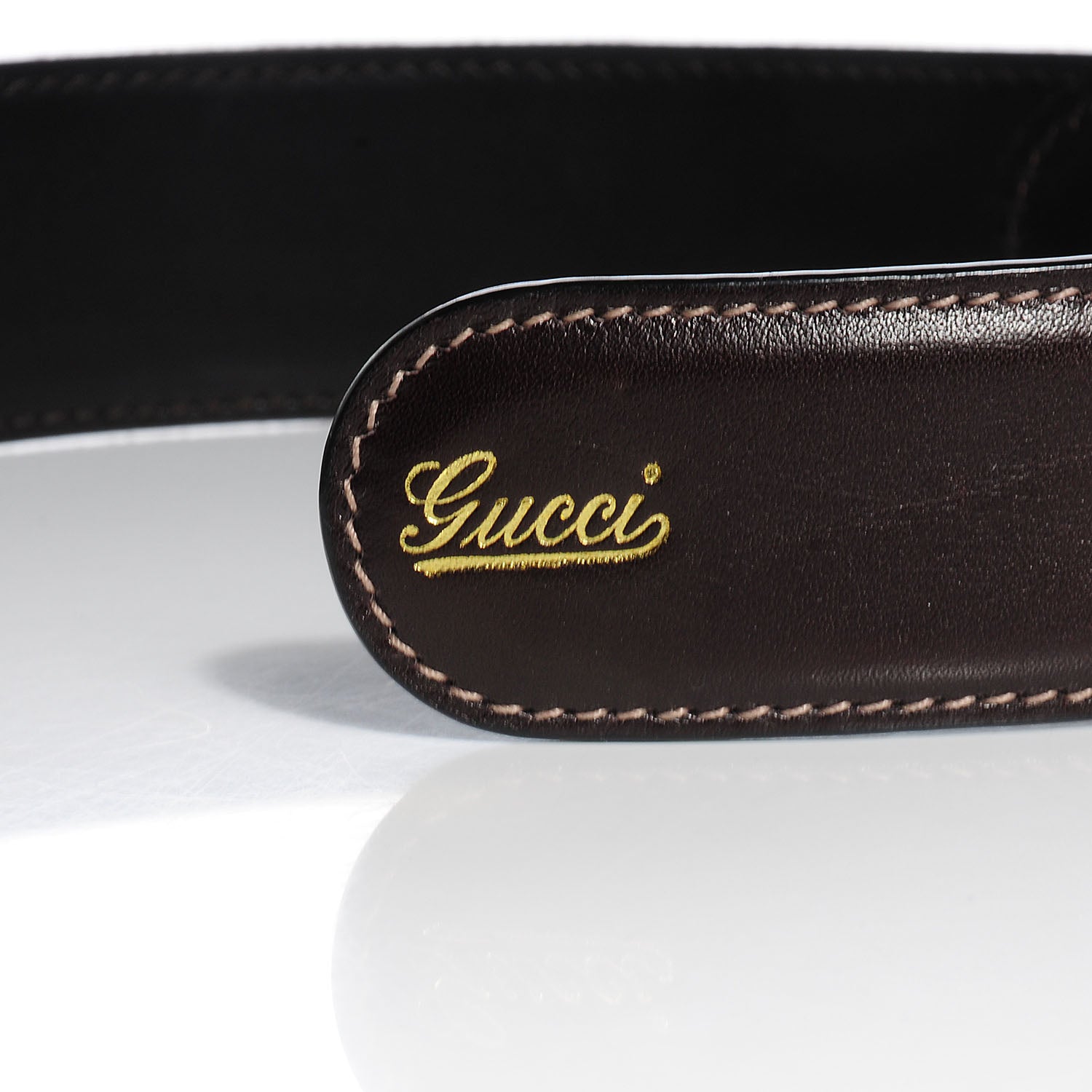 Gucci Leather Canvas Bamboo Horsebit Print Belt 95 38 Brown 11 of 11