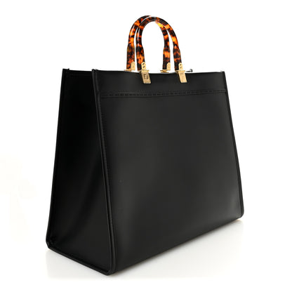 Fendi Vitello King Plexiglass Large Fendi Sunshine Shopper Tote Black 3 of 9