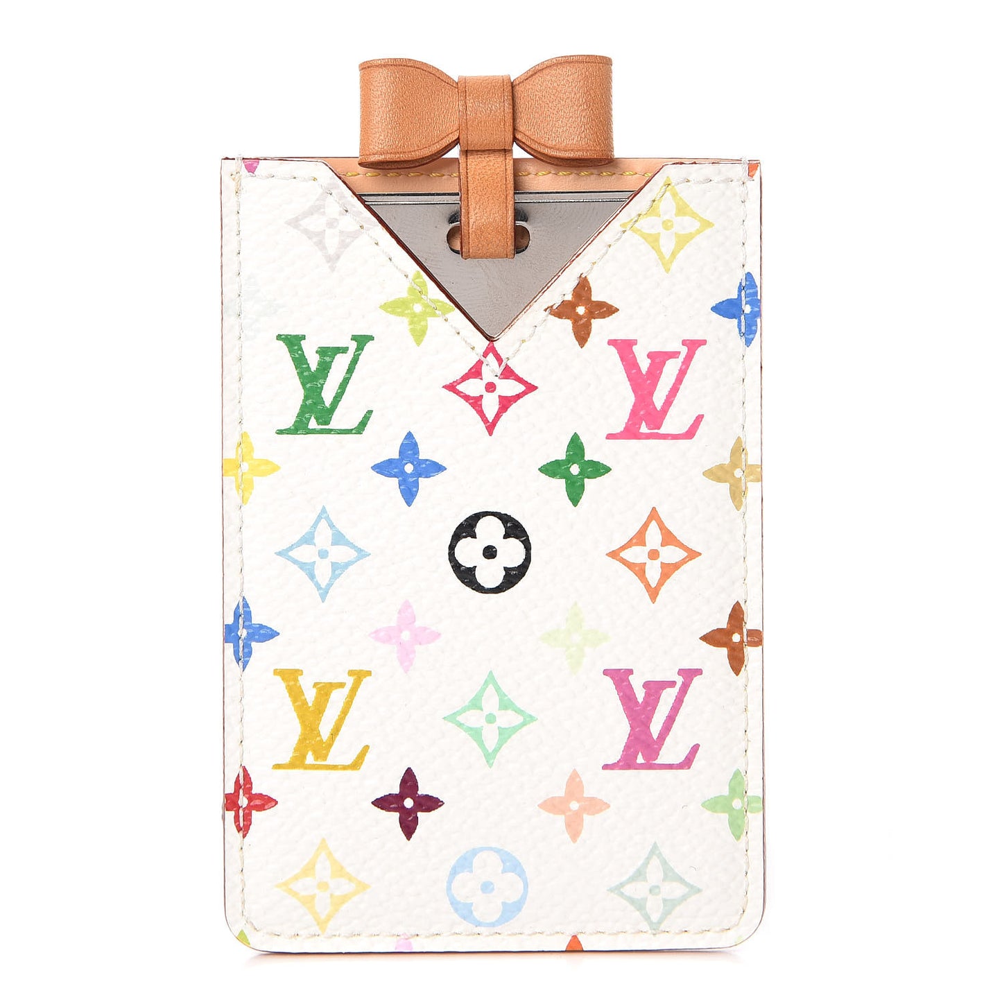 Monogram Multicolor Mirror and Case Pouch White