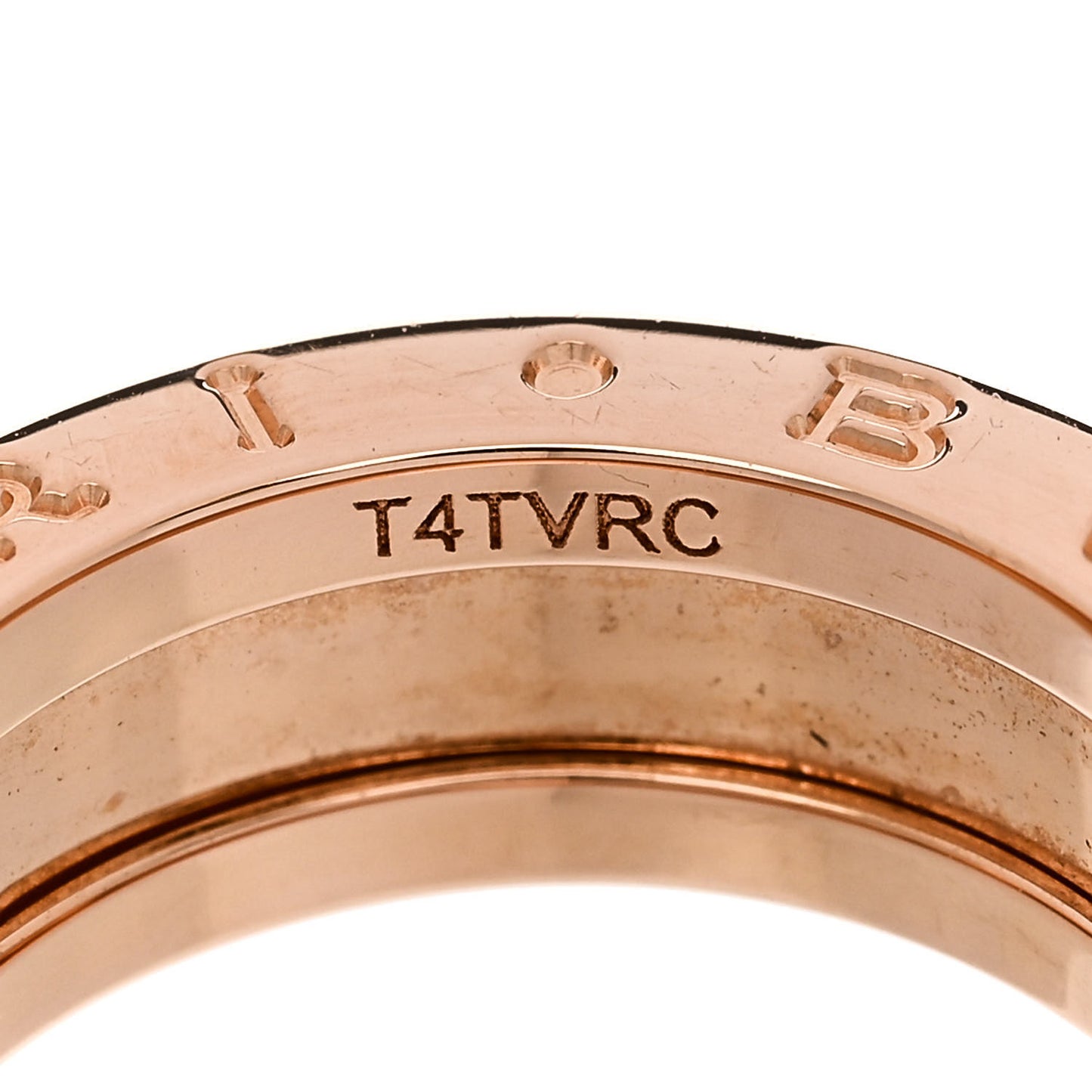 18K Rose Gold Black Ceramic B.Zero1 Rock One-Band Ring 50 5.25