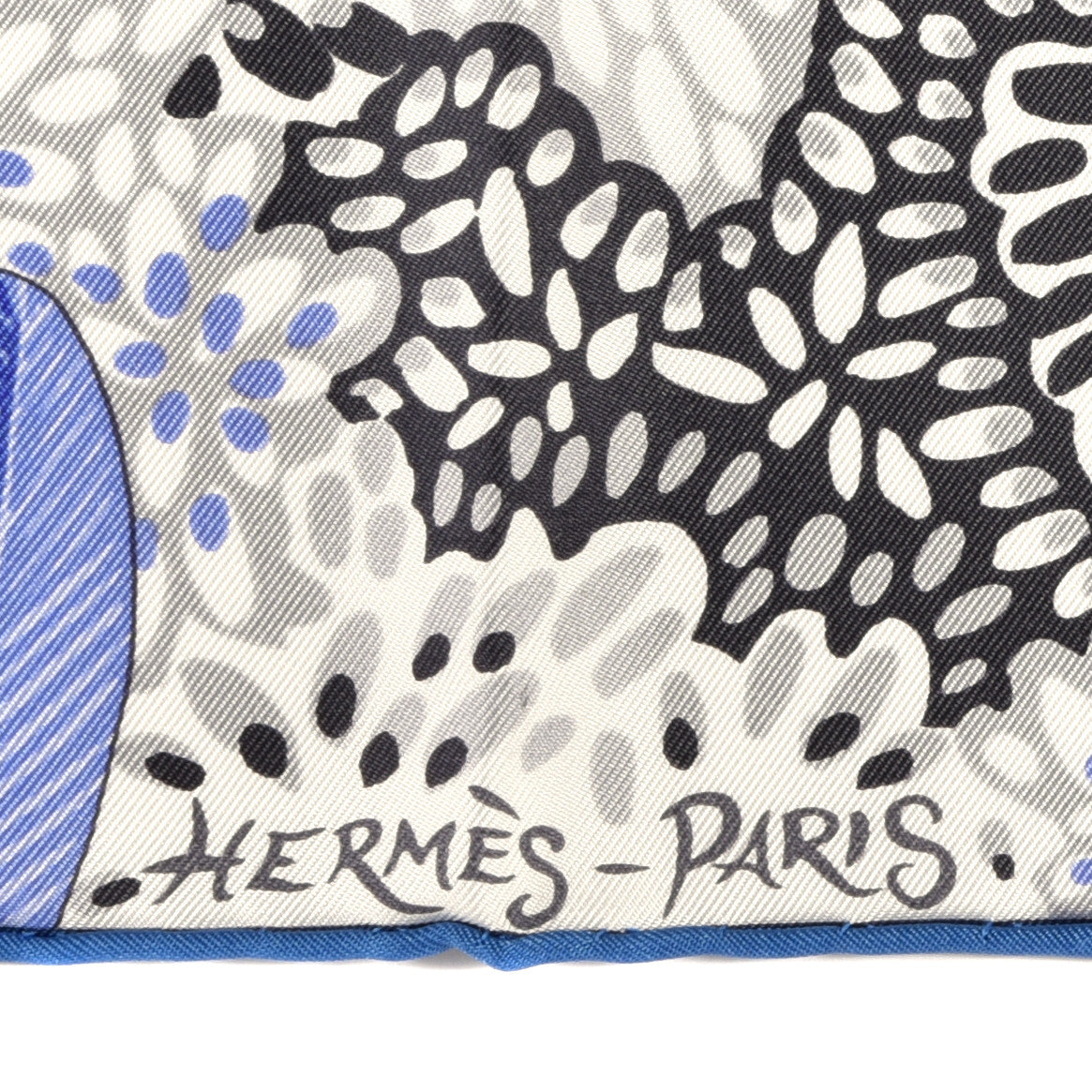 Silk L'Esprit De La Foret Scarf 90 Black Ocre Bleu Lavande
