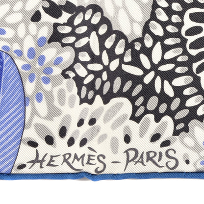 Hermes Silk L'Esprit De La Foret Scarf 90 Black Ocre Bleu Lavande 2 of 3