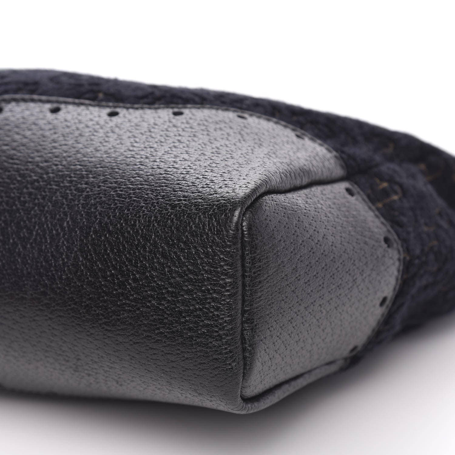Gucci Velvet Horsebit Embossed Medium Punch Top Handle Tote Black 9 of 10