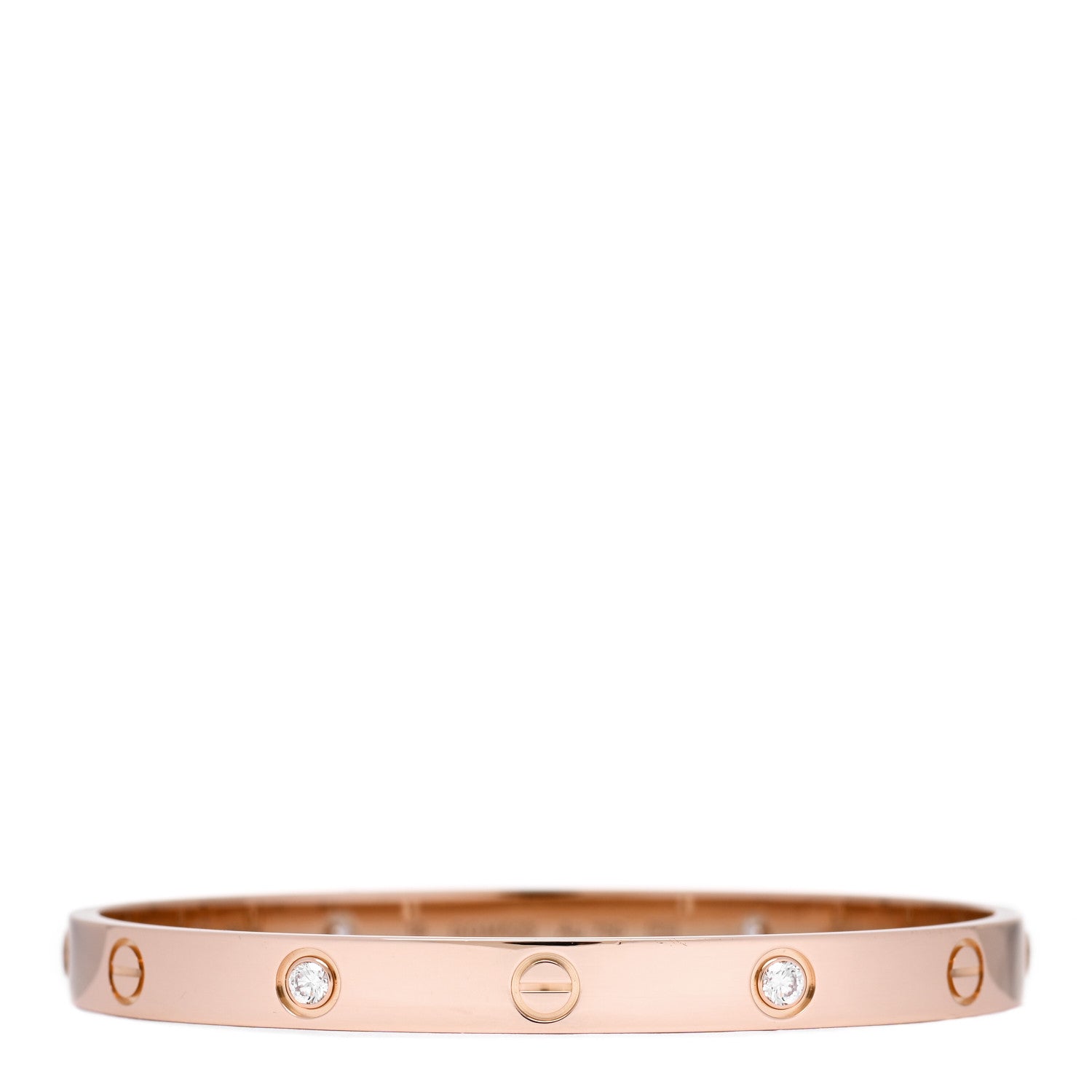 Cartier 18K Pink Gold 4 Diamond LOVE Bracelet 18 2 of 4