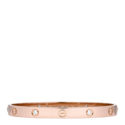 Cartier 18K Pink Gold 4 Diamond LOVE Bracelet 18 2 of 4