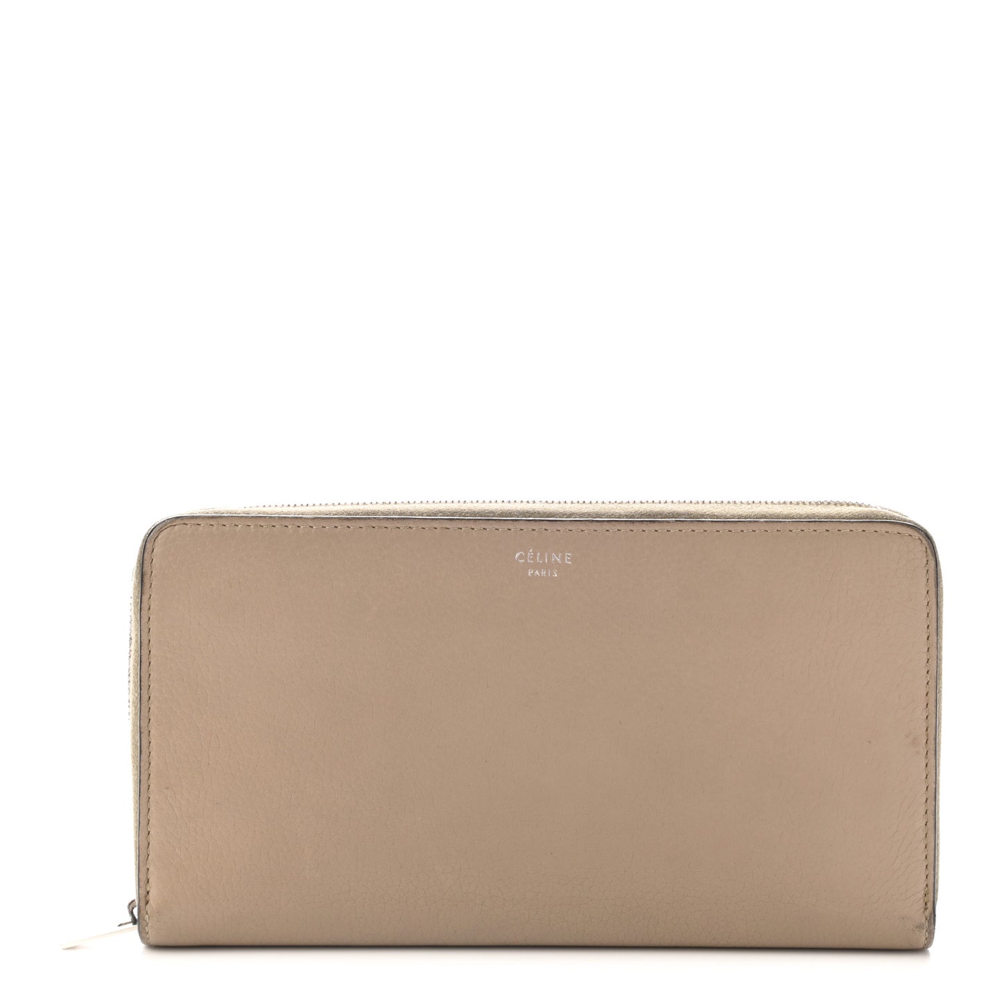 Grained Calfskin Large Zip Around Multifunction Wallet Dune