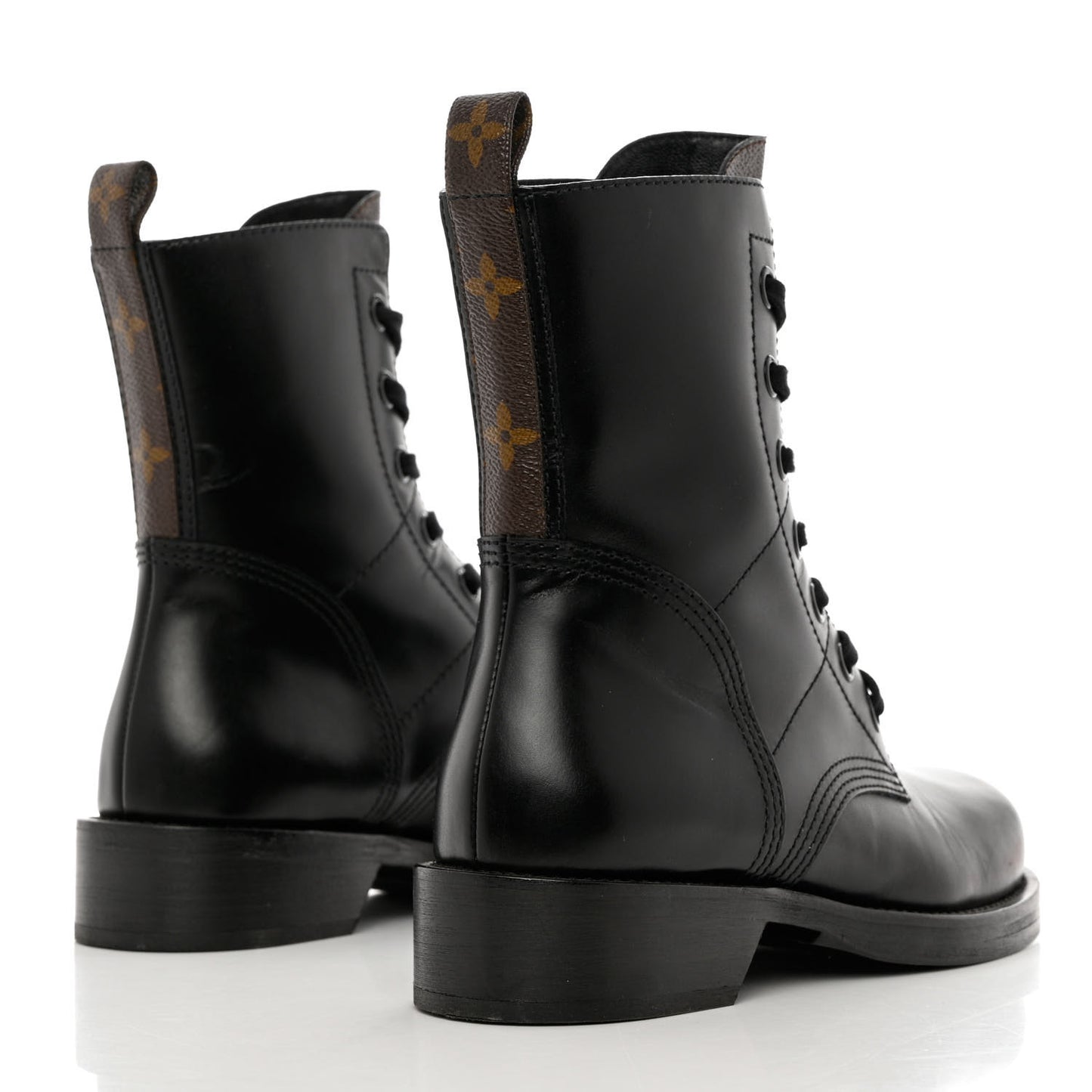 Calfskin Monogram Metropolis Flat Ranger Boots 37.5 Black