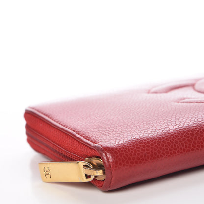 Chanel Caviar Large Timeless CC Zip Around Wallet Red 10 of 13