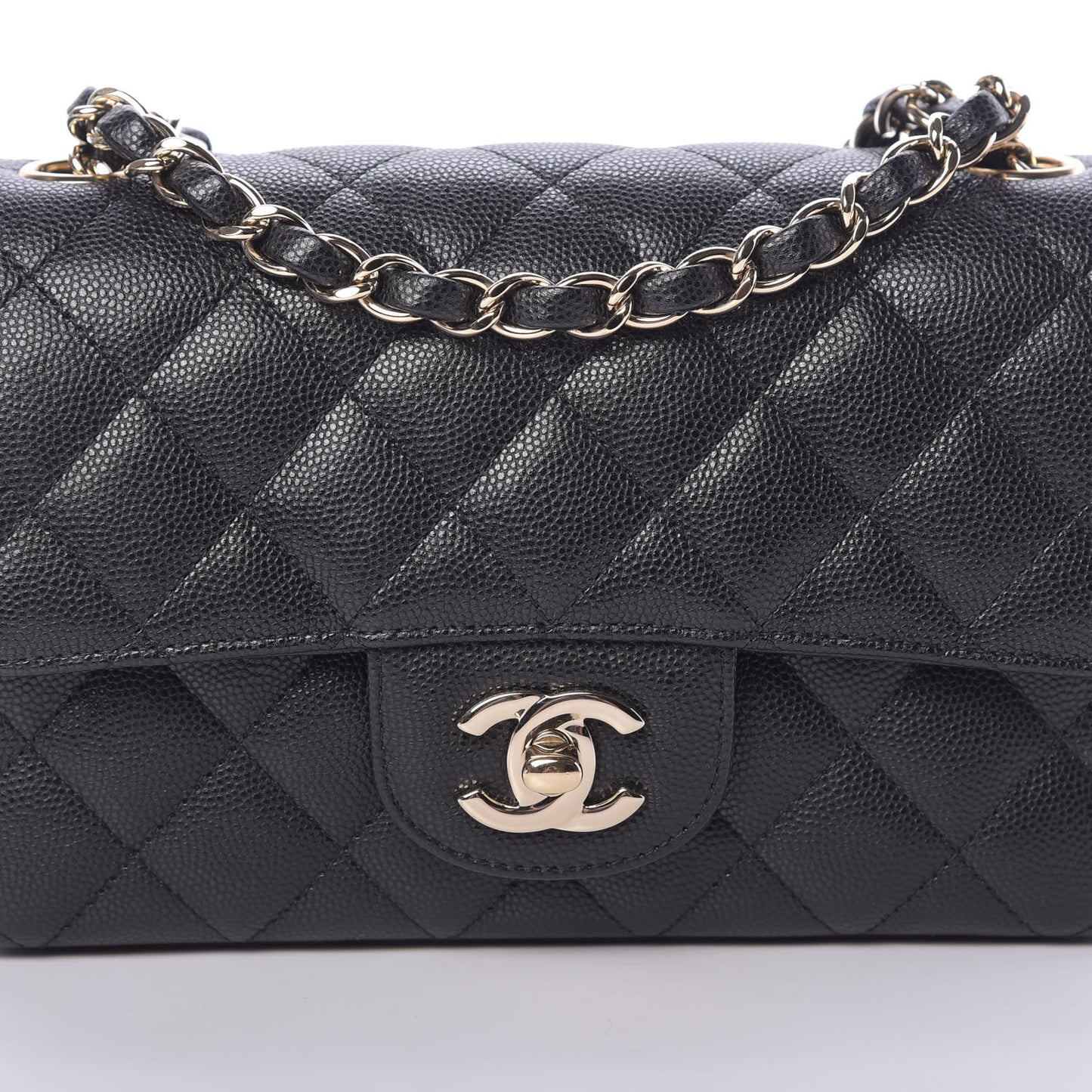 Caviar Quilted Mini Rectangular Flap Black