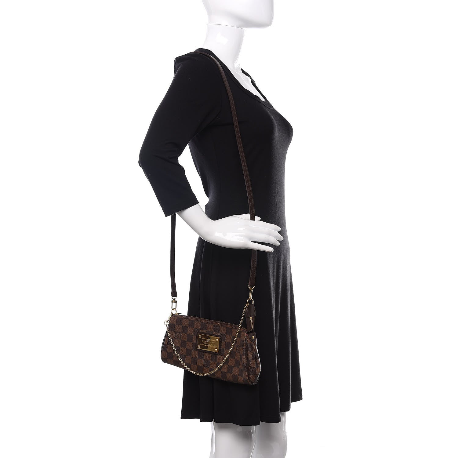 Louis Vuitton Damier Ebene Eva Clutch 2 of 11