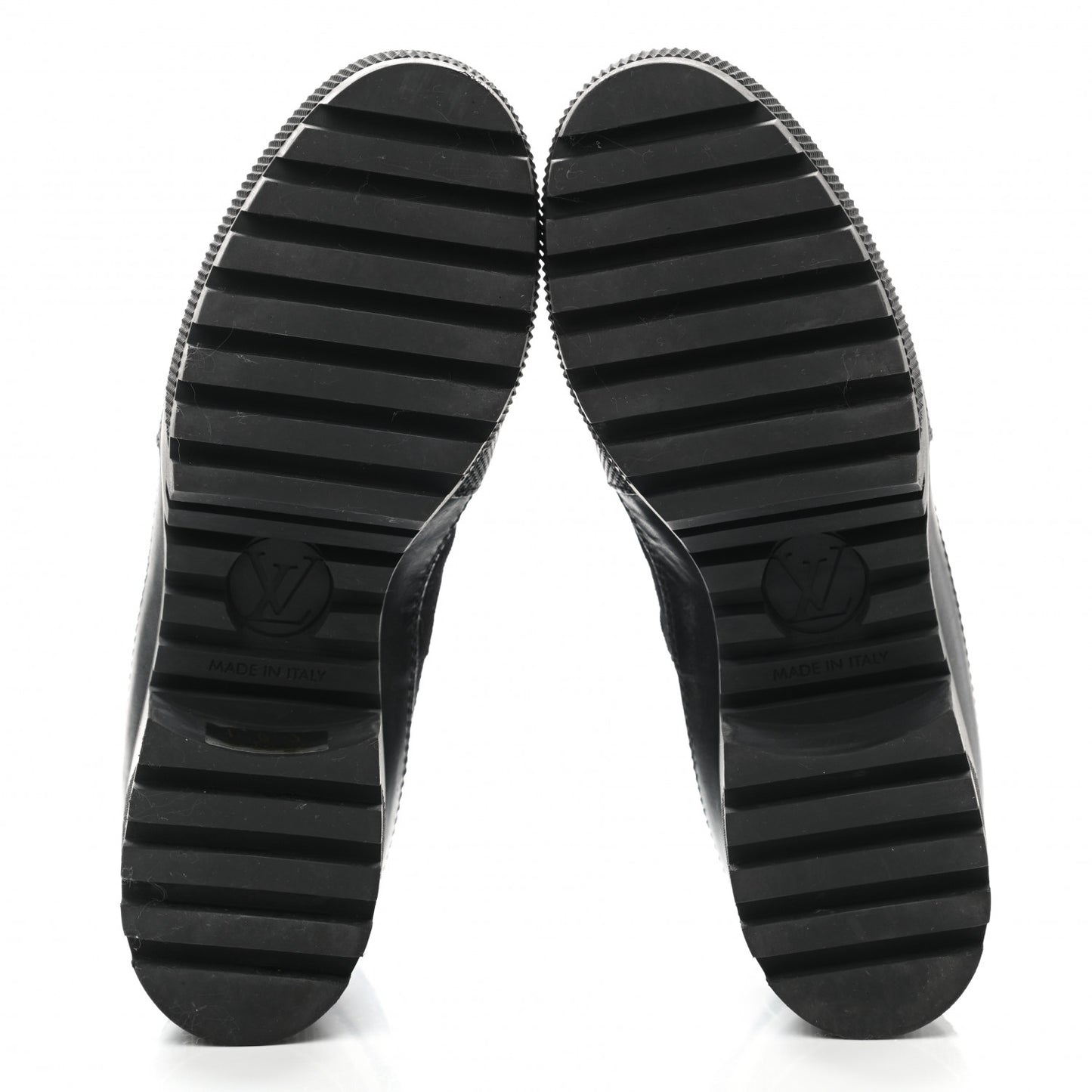 Suede Calfskin Monogram LV Black Heart Laureate Platform Desert Boots 36 Black