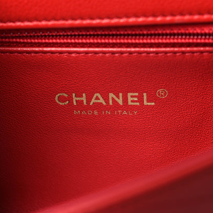 Chanel Calfskin Chevron Stitched Coco Waist Bag Red 6 of 11