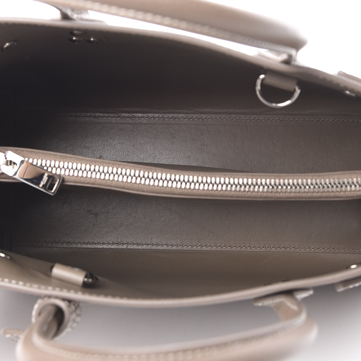 Grained Calfskin Topstich Baby Sac De Jour Taupe
