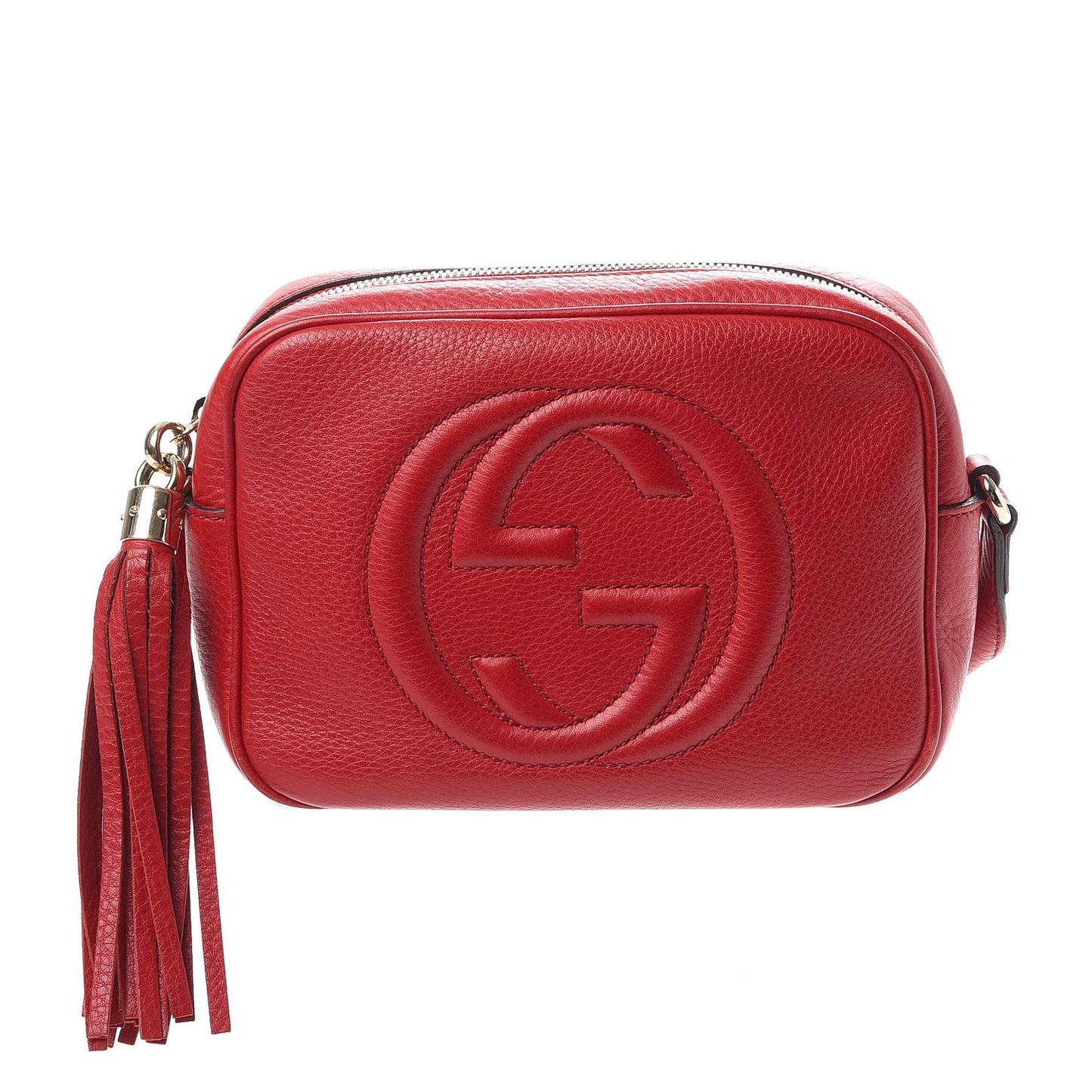 Pebbled Calfskin Small Soho Disco Bag Tabasco Red