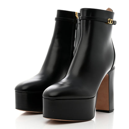 Valentino Garavani Calfskin Tan-Go Platform 50/120mm Ankle Boots 41 Black 3 of 9