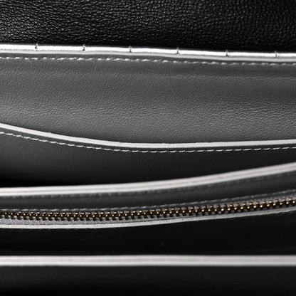 Celine Calfskin Quilted Medium C Bag Silver Black 10 of 14