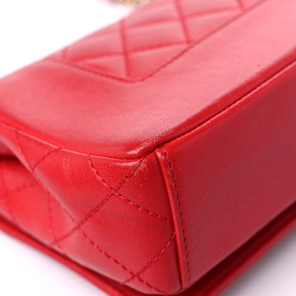 Chanel Sheepskin Quilted Medium Vintage Mademoiselle Flap Red 10 of 16