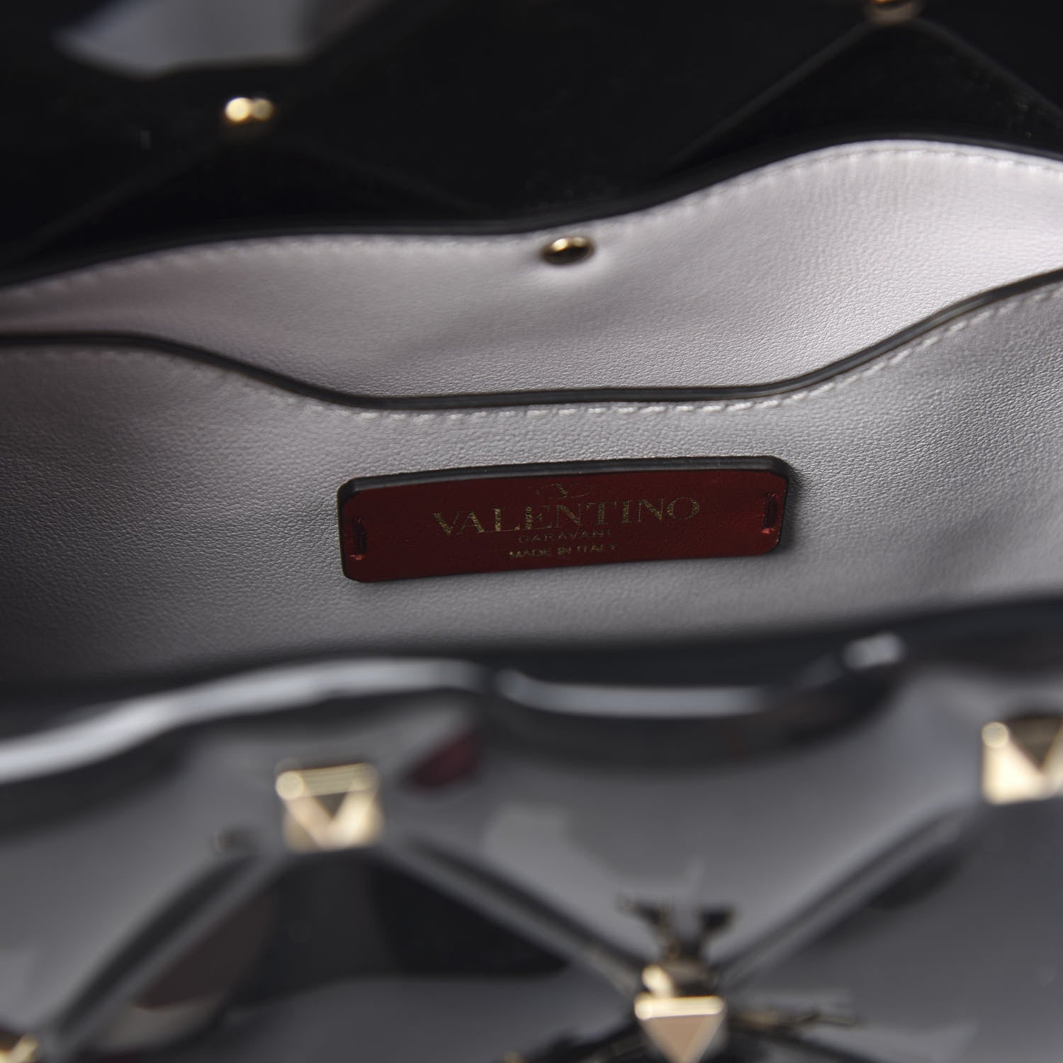 Valentino Garavani PVC Candystud Top Handle Bag Black White 9 of 10