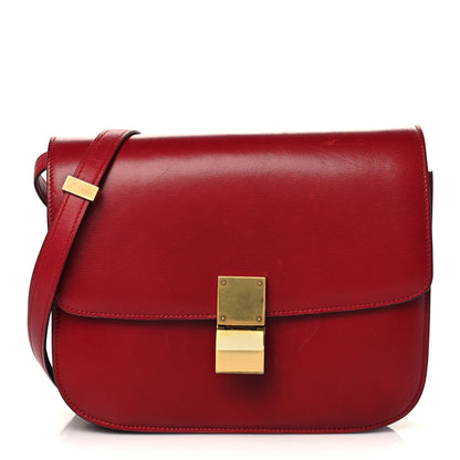 Celine Box Calfskin Medium Classic Box Flap Bag Red 1 of 10