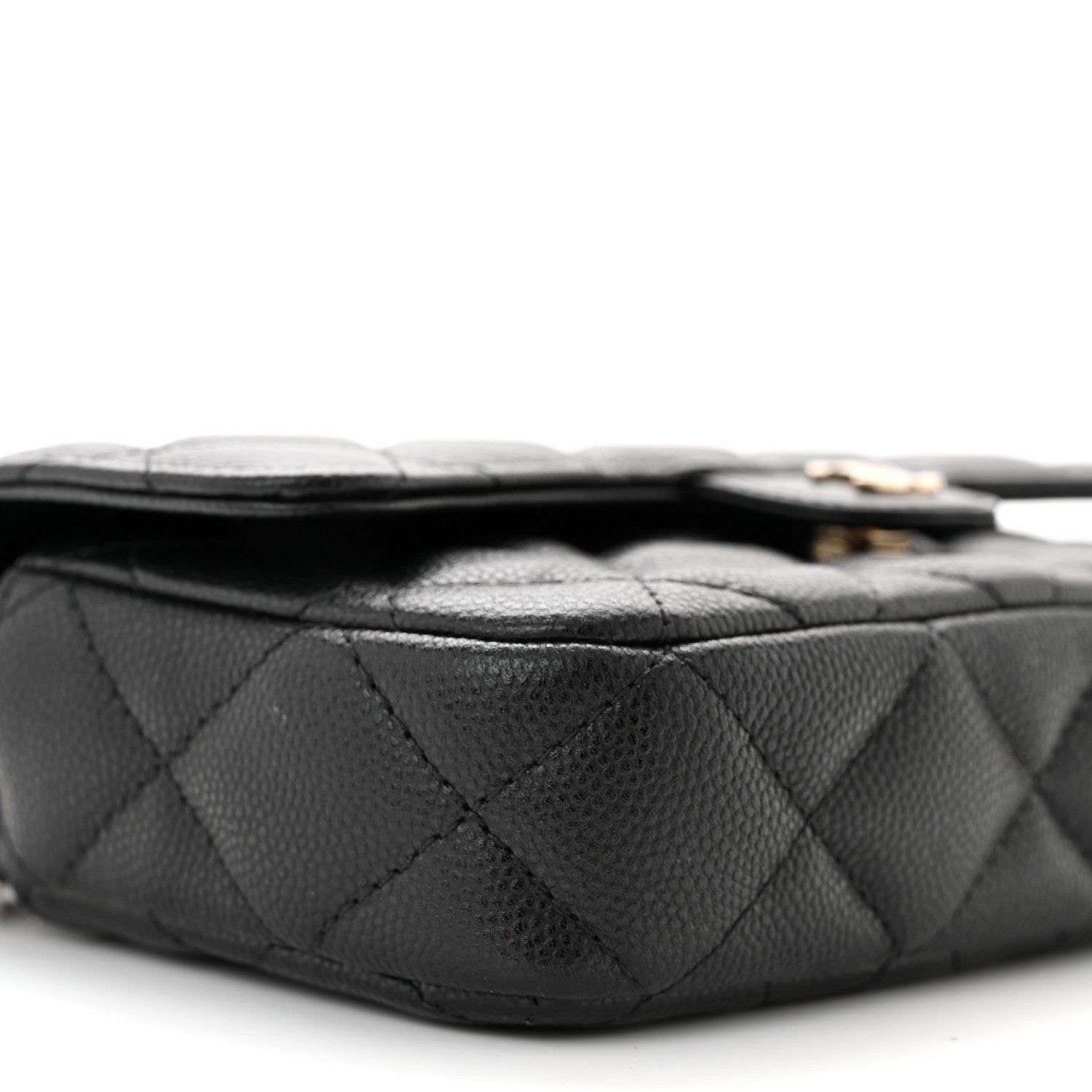 Chanel Caviar Quilted Flap Phone Holder With Chain Black 10 of 12