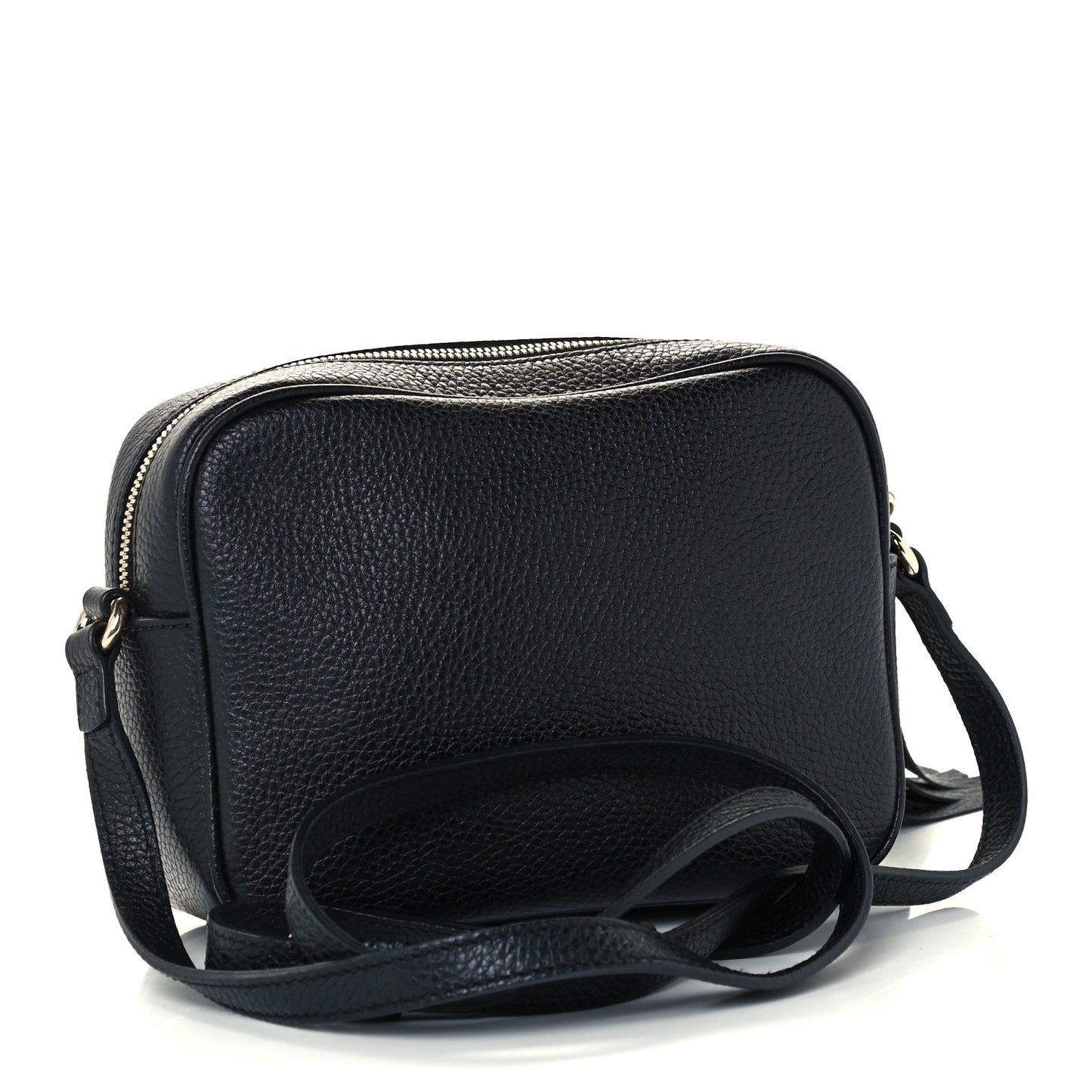 Pebbled Calfskin Small Soho Disco Bag Black
