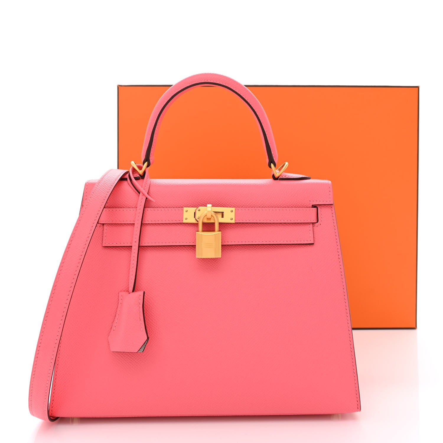 Hermes Epsom Horseshoe Kelly Sellier 25 Rose Azalee Gris Perle 10 of 10
