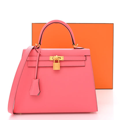 Hermes Epsom Horseshoe Kelly Sellier 25 Rose Azalee Gris Perle 10 of 10