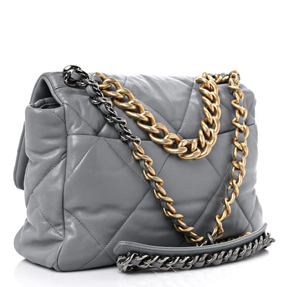 Chanel Lambskin Quilted Large Chanel 19 Flap Grey 3 of 10