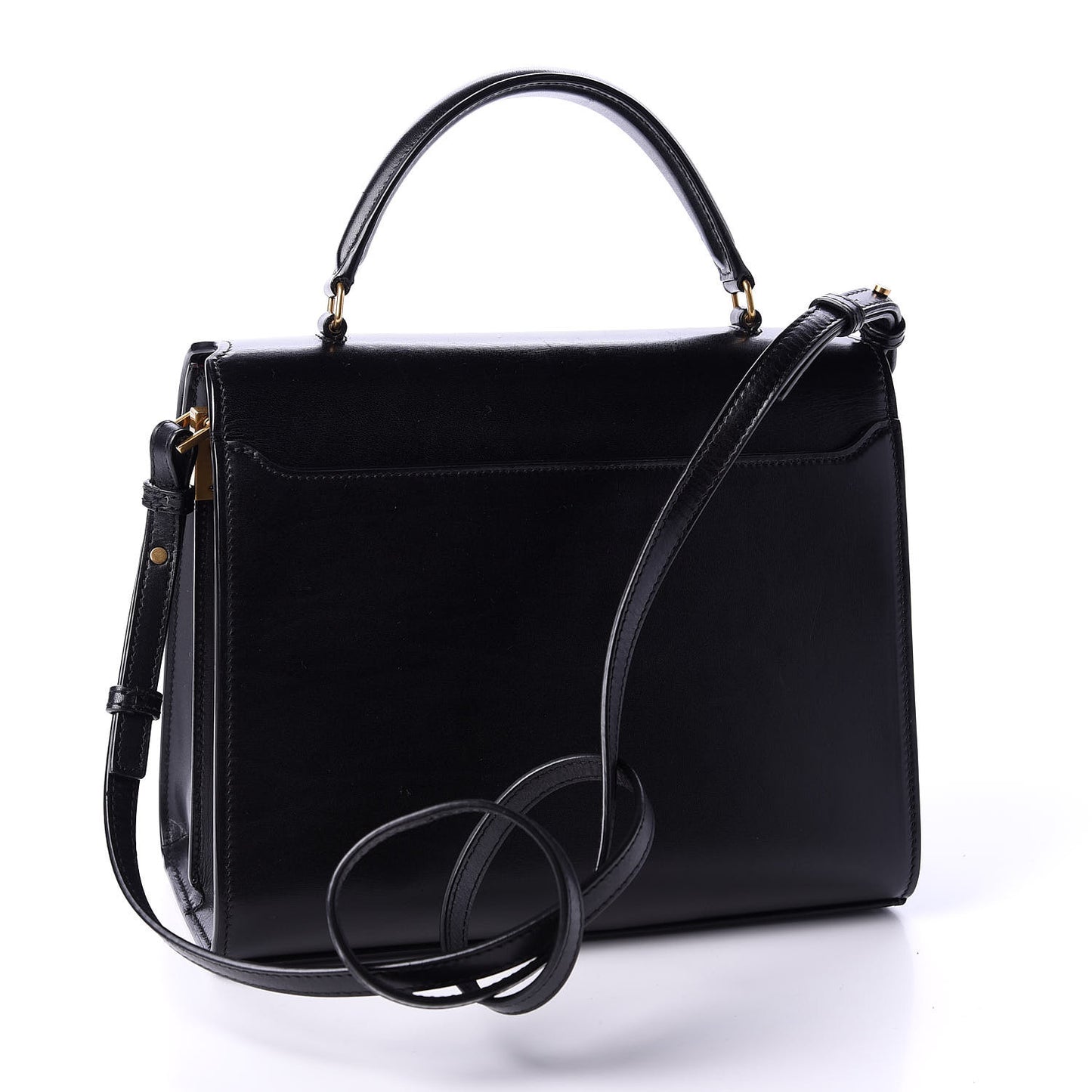 Smooth Calfskin Medium Classic Monogram Cassandra Top Handle Black Rouge Legion
