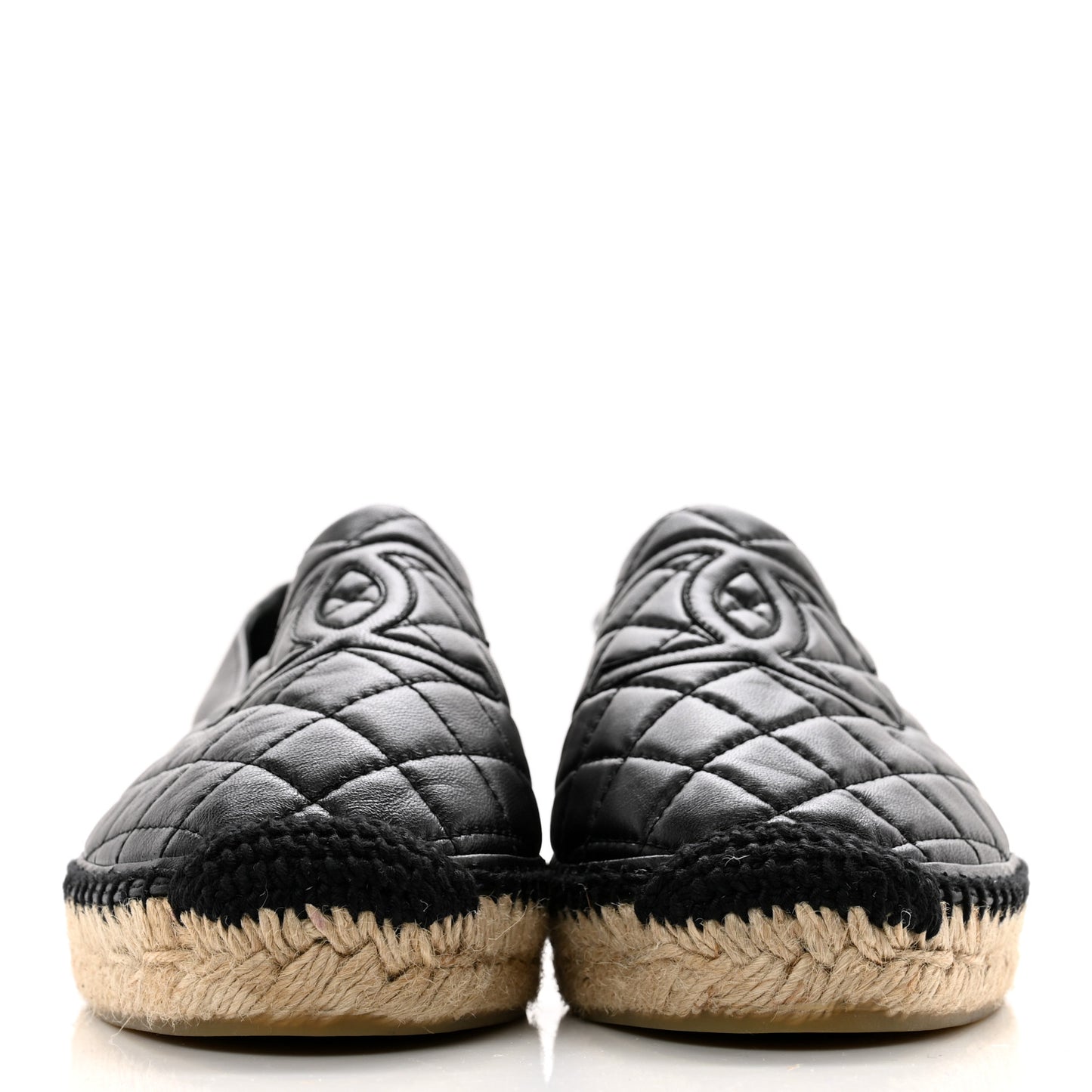 Lambskin Quilted CC Espadrilles 40 Black