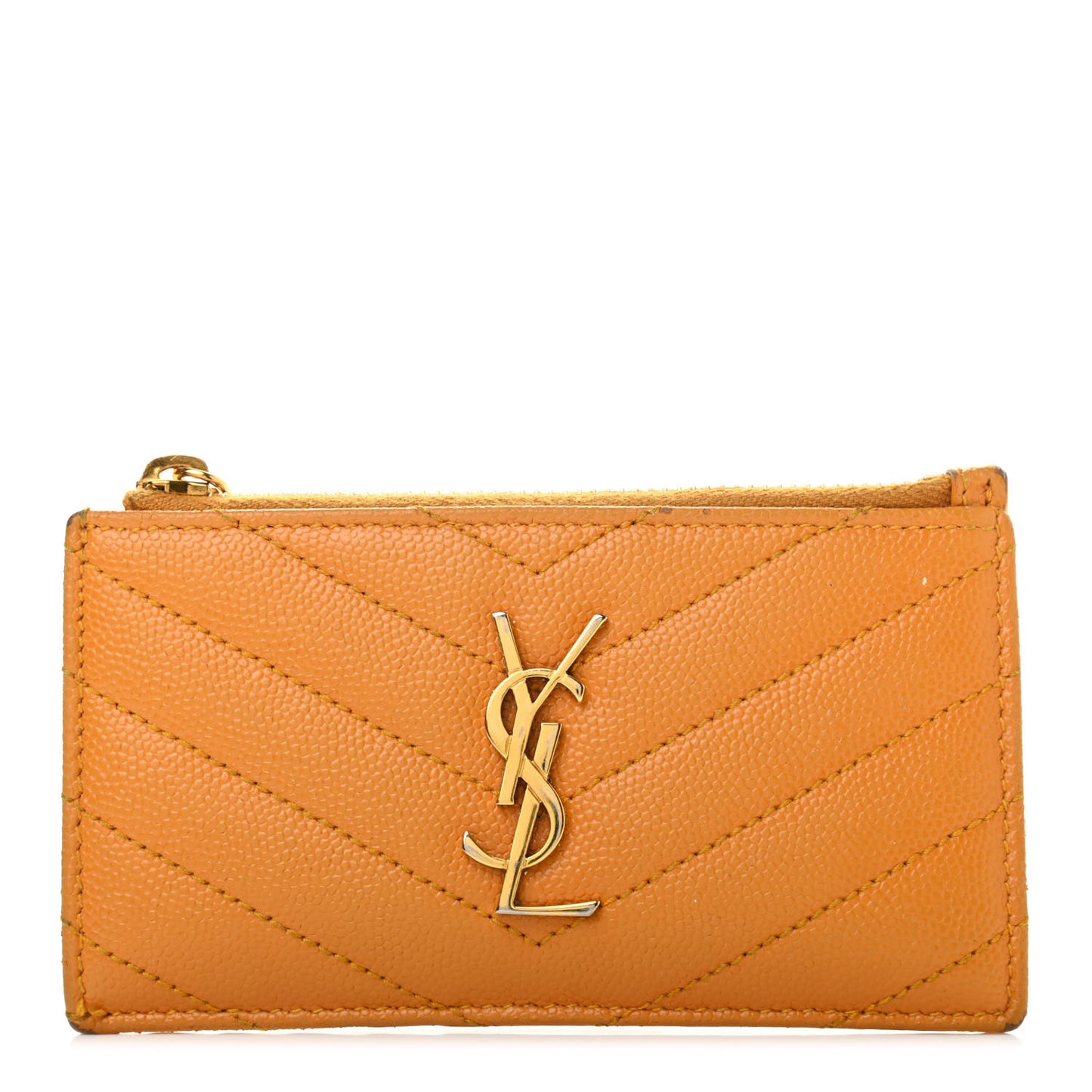 Monogram Grain de Poudre 5 Fragments Zip Pouch Card Holder Orange