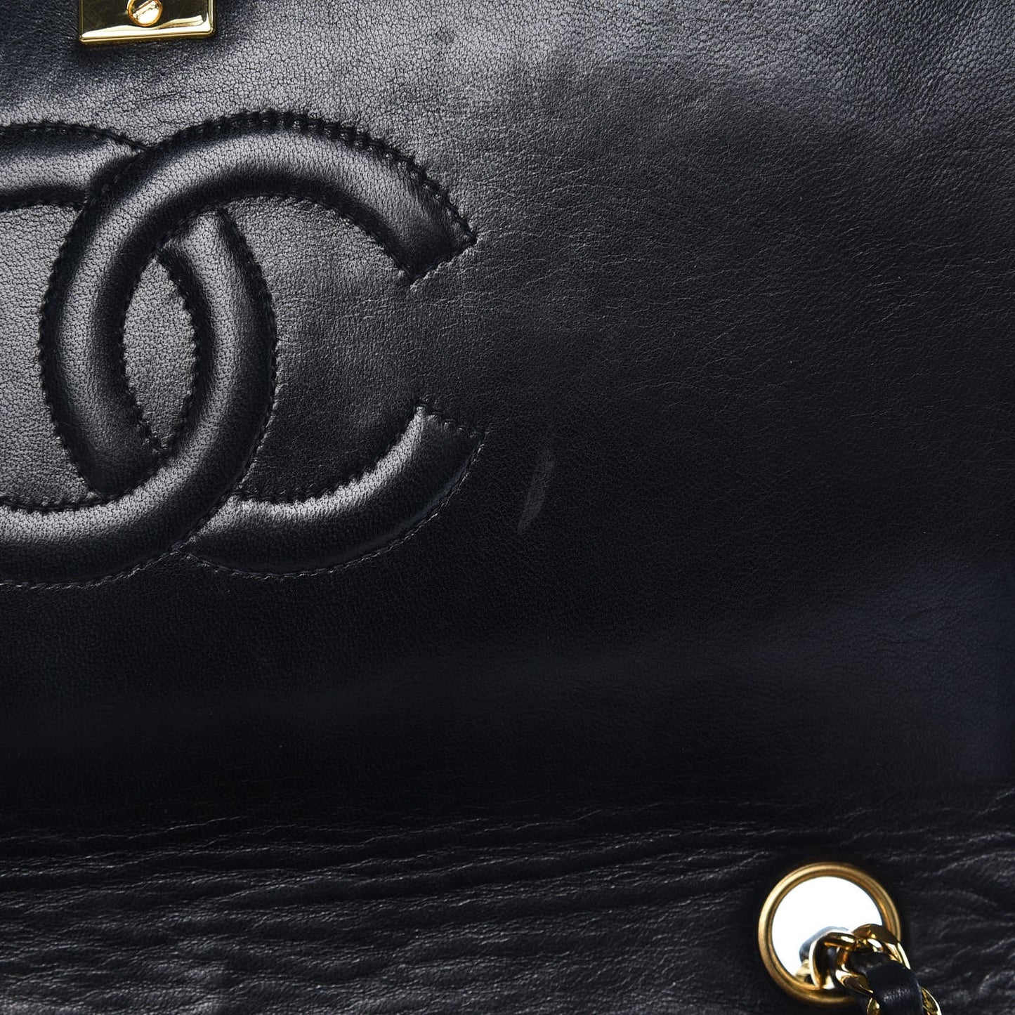 Lambskin Quilted Small Single Flap Black