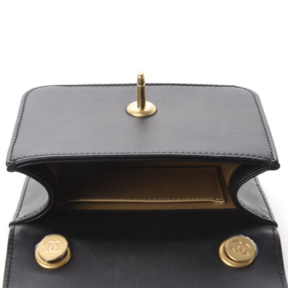 Chanel Calfskin Quilted Crystal Pearl Mini Flap Bag Black 4 of 9