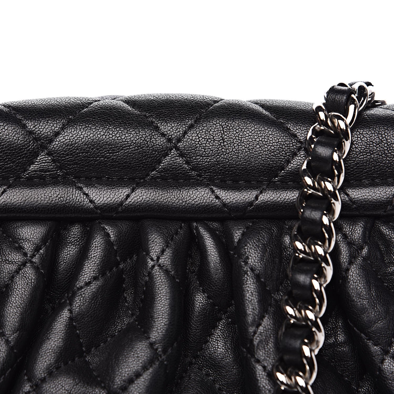 Chanel Washed Lambskin Quilted Mini Chain Around Flap Black 8 of 12