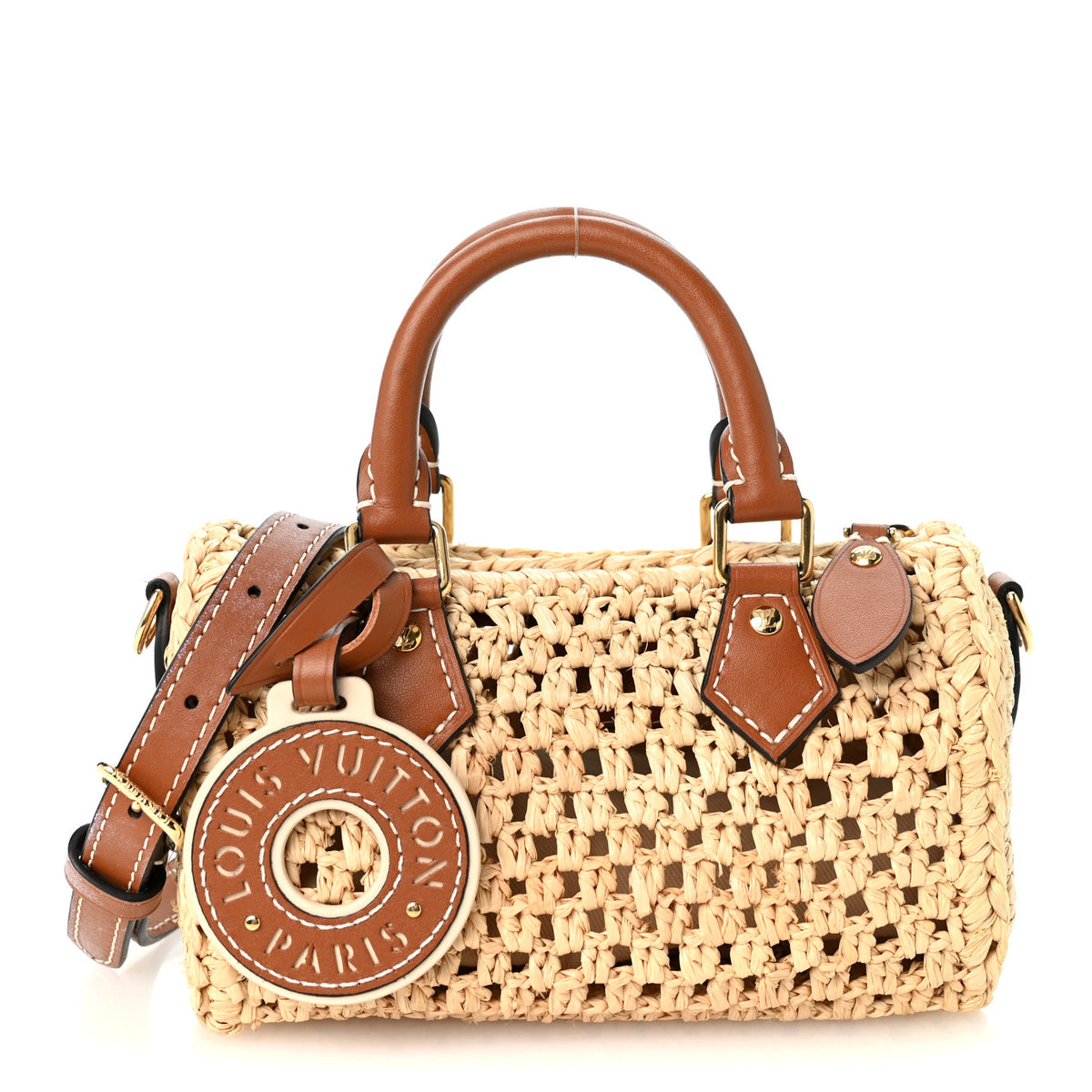 Louis Vuitton Raffia Nano Speedy Natural Tan 1 of 9