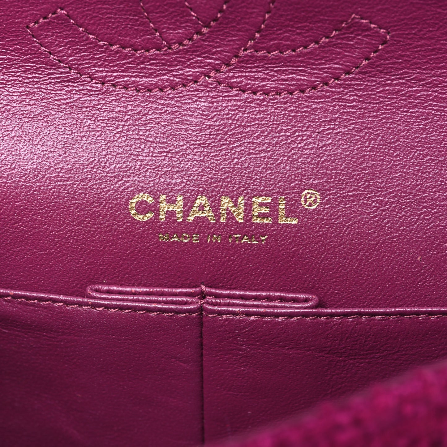 Tweed Quilted Double Flap Fuchsia