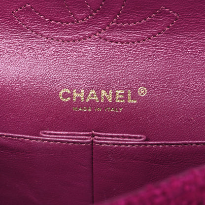 Chanel Tweed Quilted Double Flap Fuchsia 6 of 11