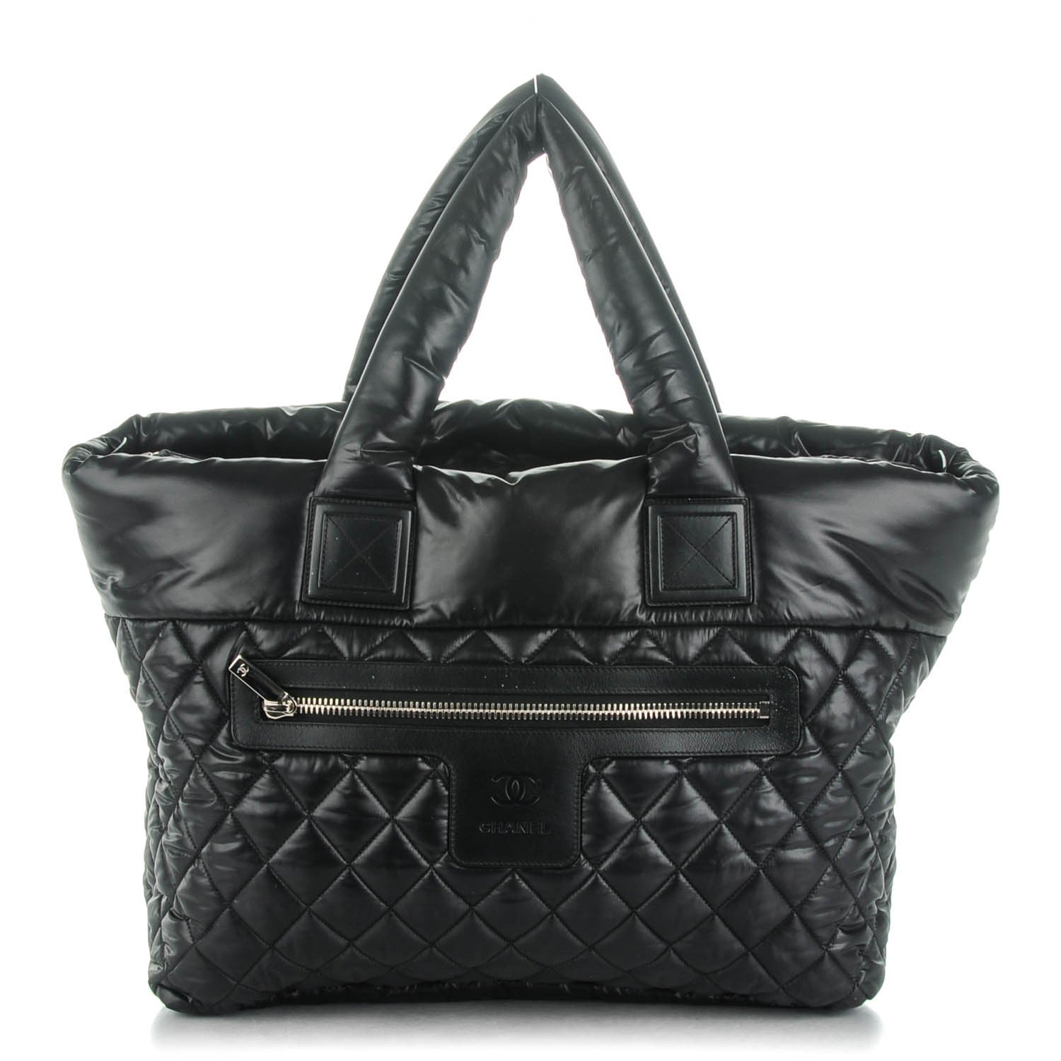 Chanel Nylon Quilted Large Coco Cocoon Tote Black Red 1 of 7