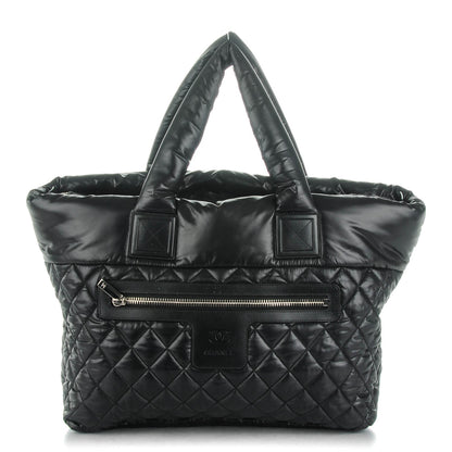 Chanel Nylon Quilted Large Coco Cocoon Tote Black Red 1 of 7