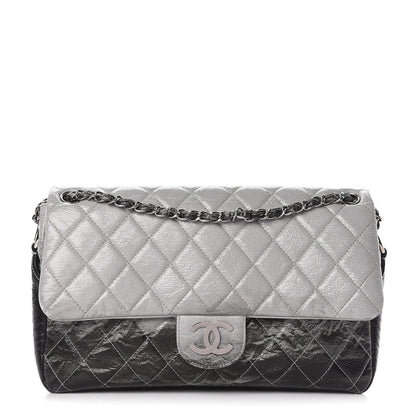 Chanel Vinyl Quilted Jumbo Melrose Degrade Flap Black 1 of 14