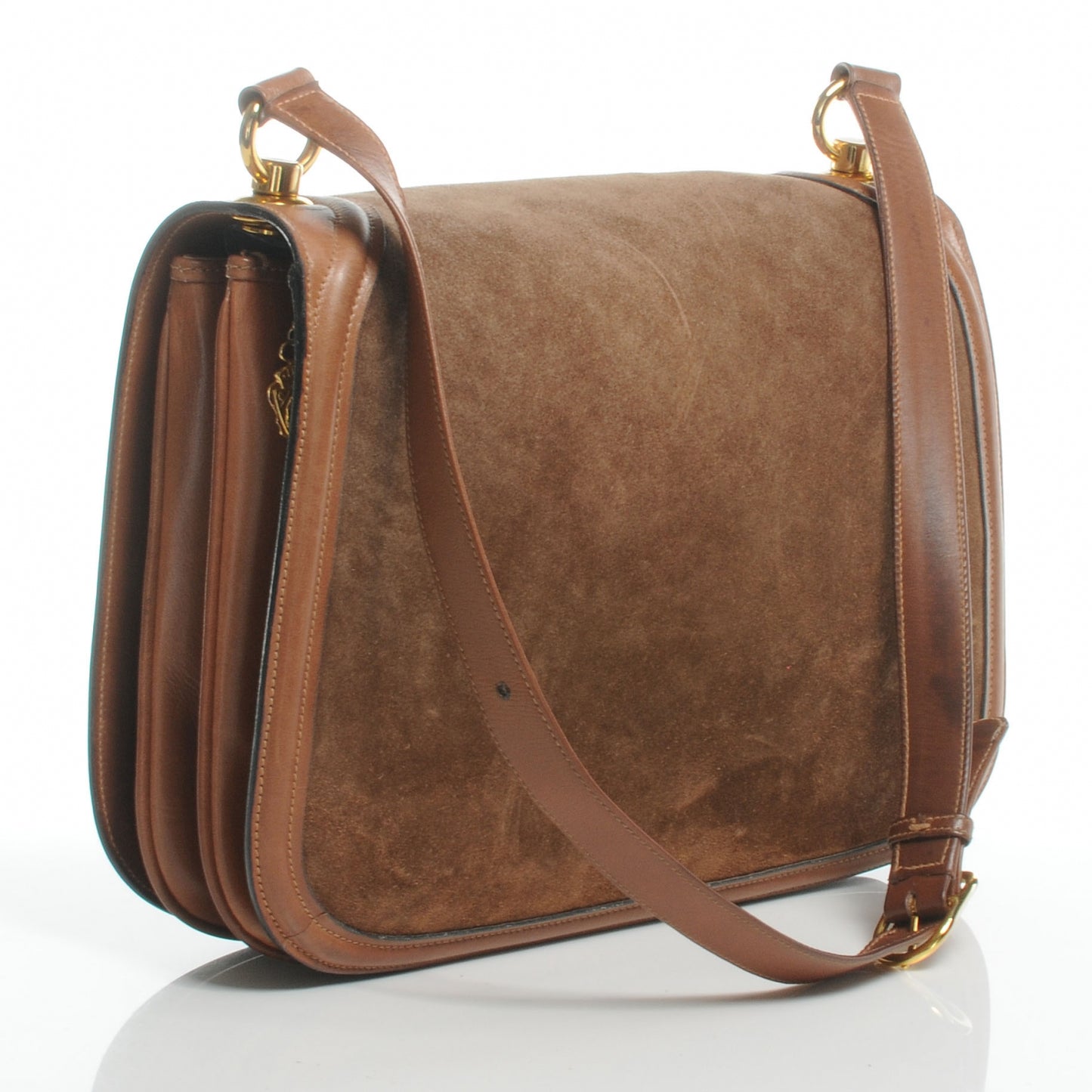 Suede GG Shoulder Bag Brown