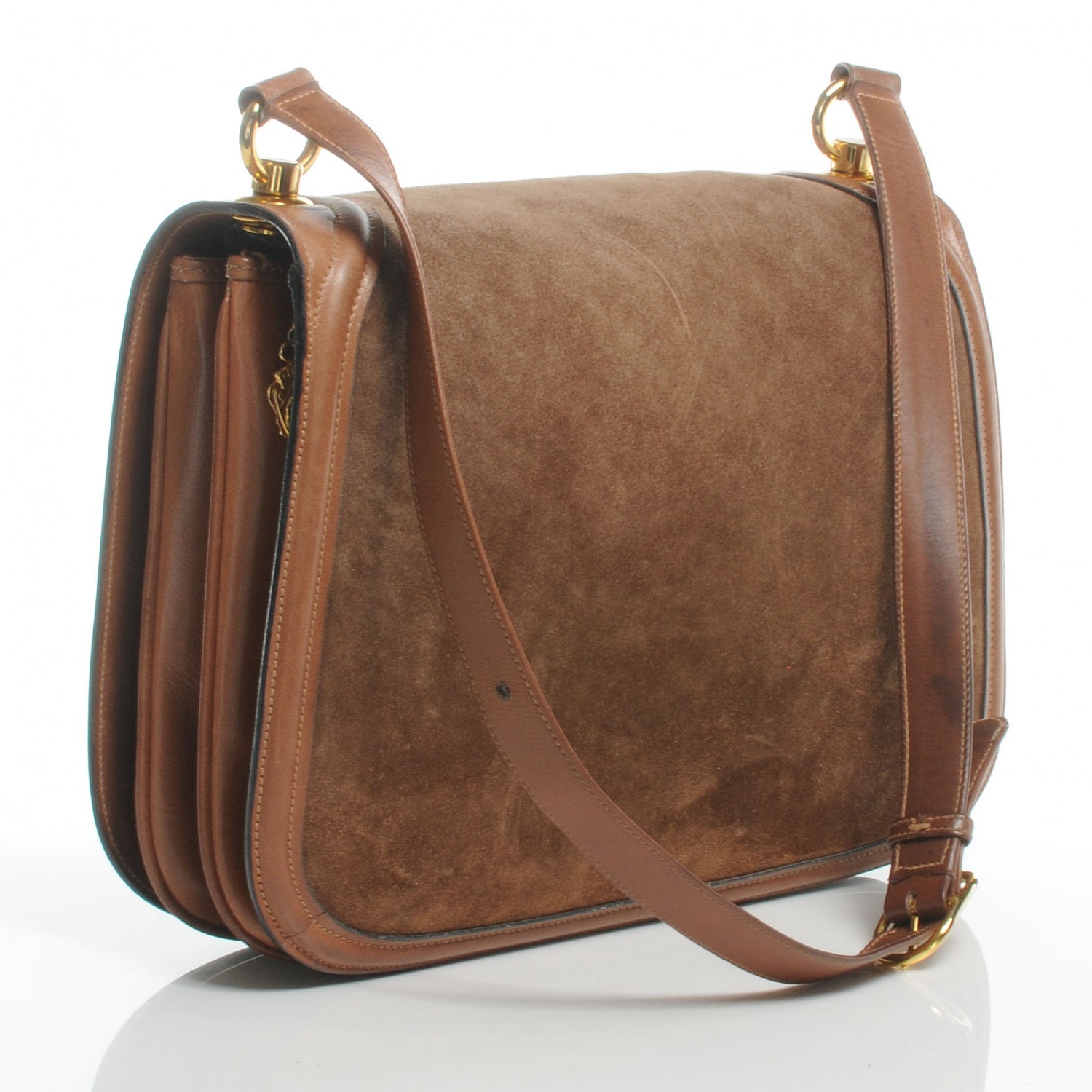 Gucci Suede GG Shoulder Bag Brown 3 of 6