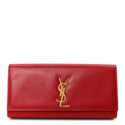 Saint Laurent Grain De Poudre Classic Monogram Cassandre Clutch Rouge Orient 1 of 11